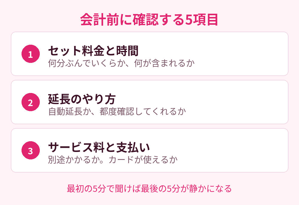 会計前に確認する5項目